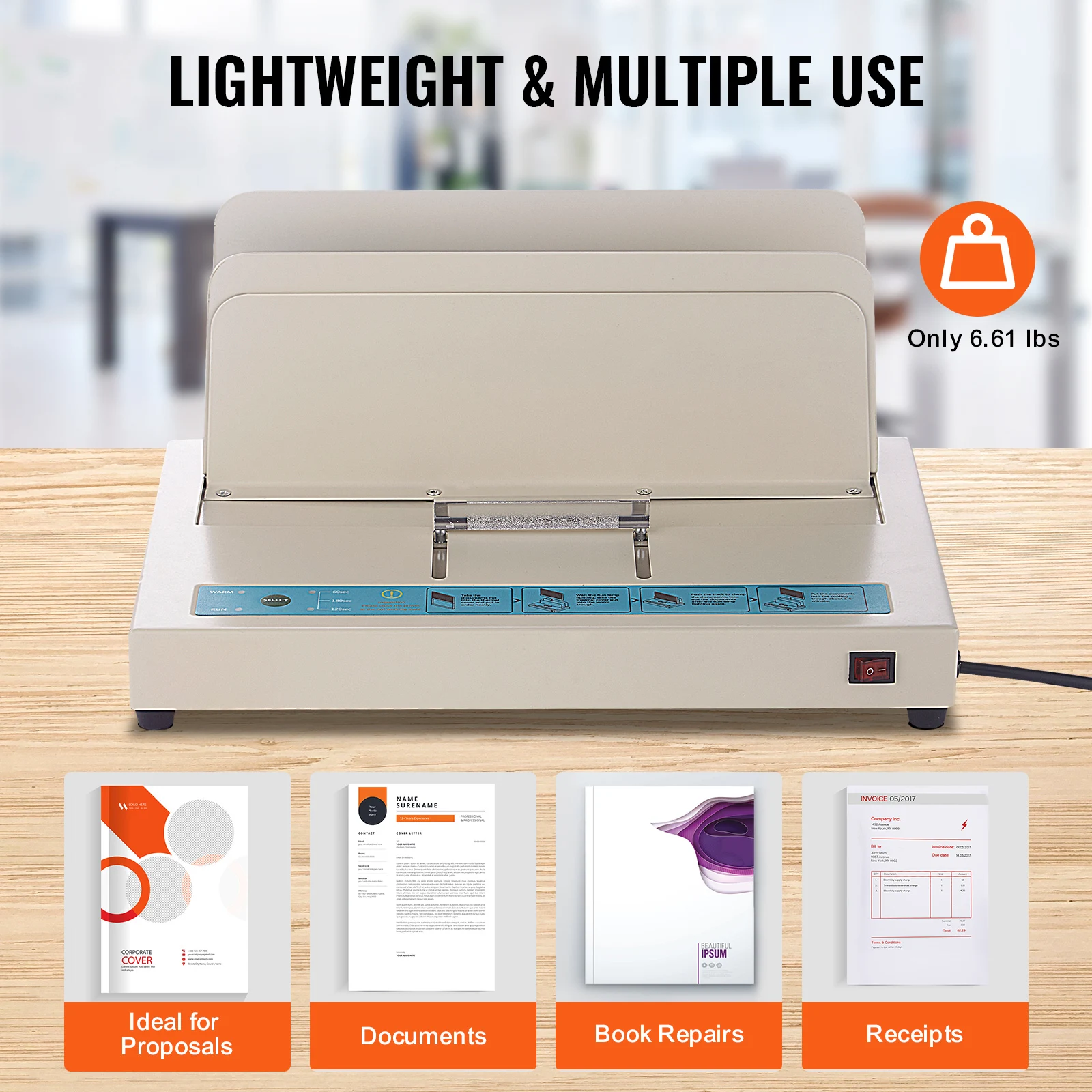 ماكينة تجليد حرارية VEVOR 500 ورقة 50 مم سمك ربط A3 (حافة قصيرة)/مستندة A4/A5 مع كشف بصري بالأشعة تحت الحمراء #2