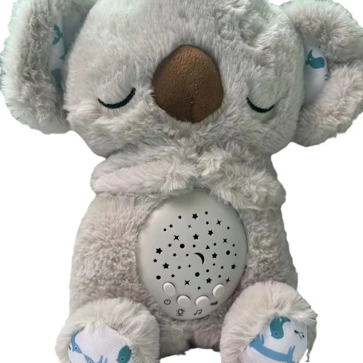 2024 New Starry Sky Projection Breathing Bear Baby Soothing Sleep Can Shine Music Electric Plush Doll