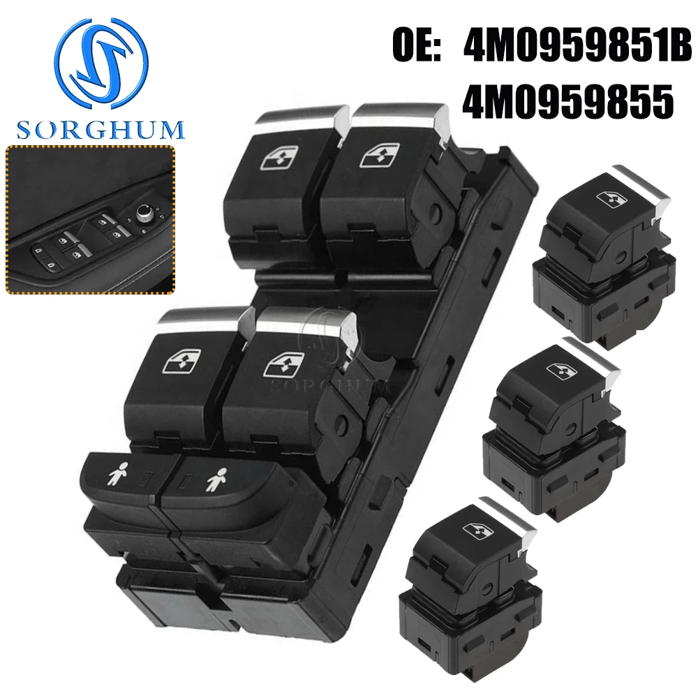 Electric Power Window Control Switch w/Child Lock For Audi A4 S4 RS4 Q7 2016 --2021 2022 2023 4M0959851B 4M0 959 851B 4M0959855