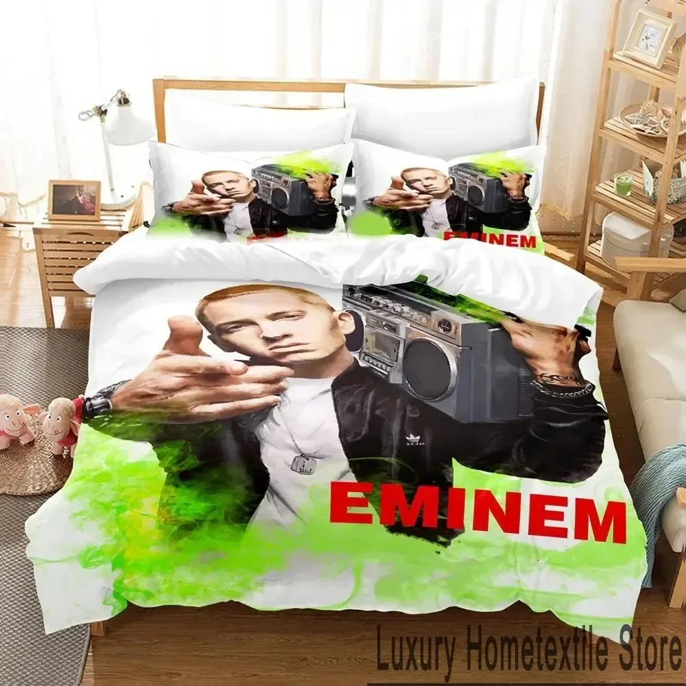 3D Print Eminem Rapper Bedding Set Boys Girls Twin Queen King Size Duvet Cover Pillowcase Bed boys Adult Home Textileextile