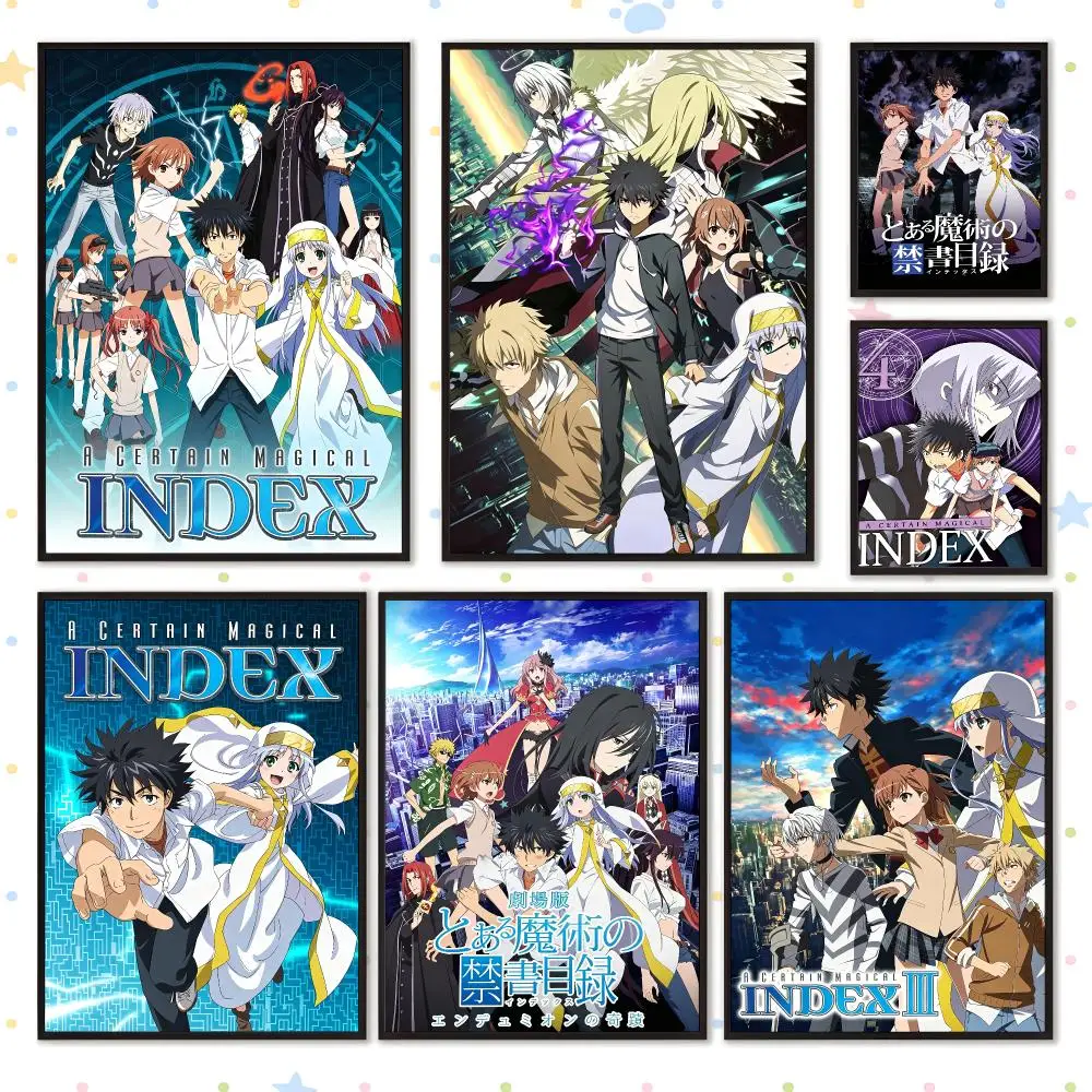Anime Manga A Certain Magical Index Poster PP Self Adhesive Wall Decor Aesthetic Bedroom Gaming Room Home Holiday Gift