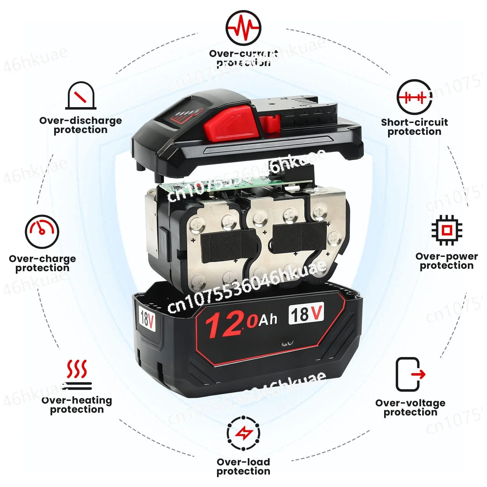 M18 Rechargeable Li-Ion Battery 18V 7.0/8 0/9.0/12Ah Replacement Milwaukee Cordless Tool