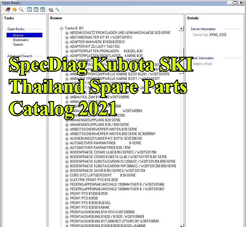 

SpecDiag Kubota SKI Таиландский каталог запасных частей 2021р.