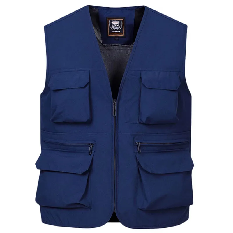 Autumn and winter new retro waistcoat for men wearing a solid color coat outdoor loose fishing horse clip brand casual vest