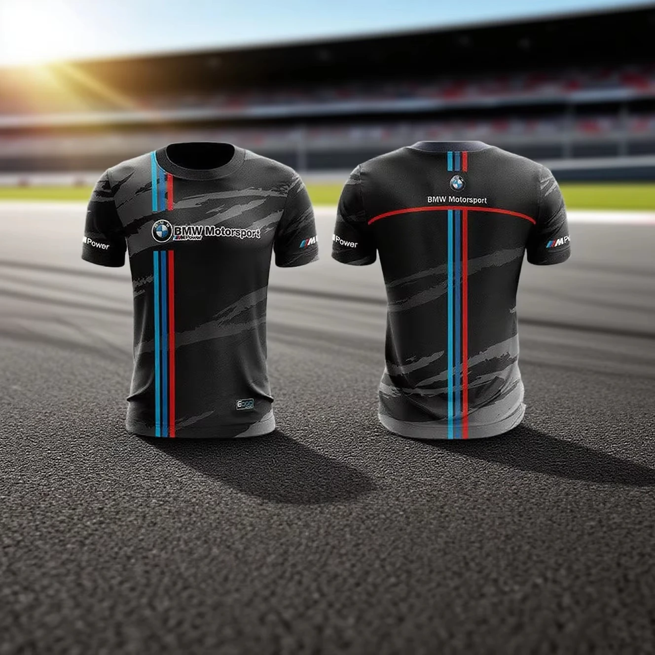 

BMW Racing Классическая мужская спортивная футболка с логотипом в синюю и красную полоску, дизайн в треке, мотоцикл, бесплатная мотоциклетная тенденция