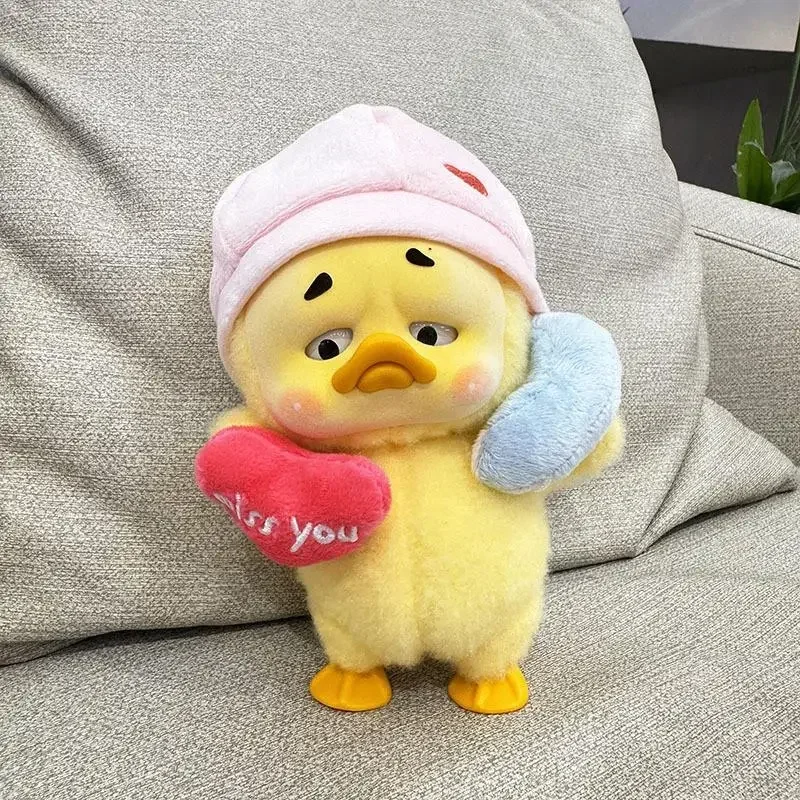 For 15 CM Upset duck plush outfit baby clothes small yellow duck doll clothes miss you duck two-piece set  no doll