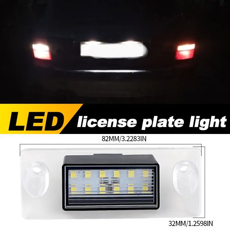 2Pcs 12V LED Number License Plate Light Lamps White 6000K Lamp For Audi A3 8L S3 Sportback A4 S4 A5 S5 B5 OEM# 8D0943021C