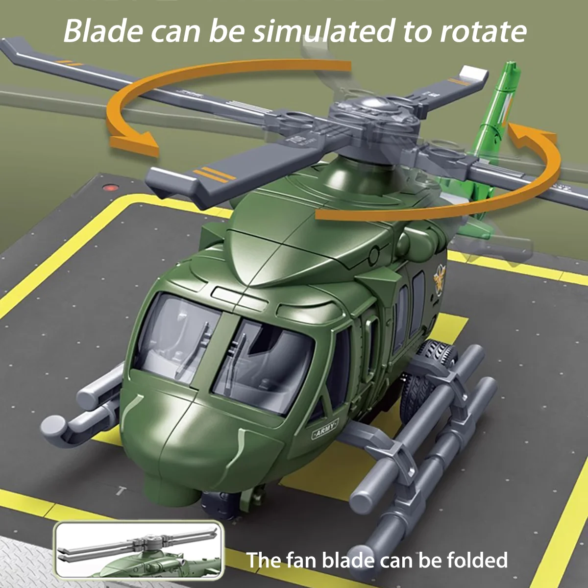 Children's military helicopter toys, inertial rescue aircraft, propeller rotation, boys' educational toy car gifts
