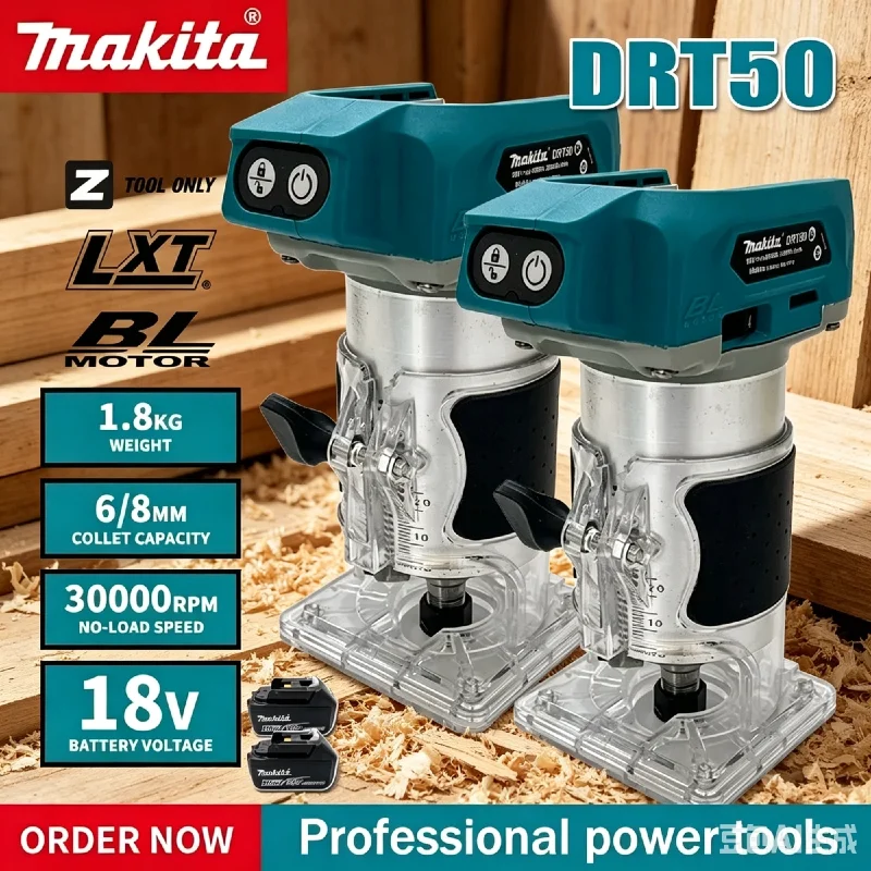 

Handheld Portable Makita DRT50 18V LXT Brushless Trimmer Electric Wood Slotting And Edge Trimming Machine
