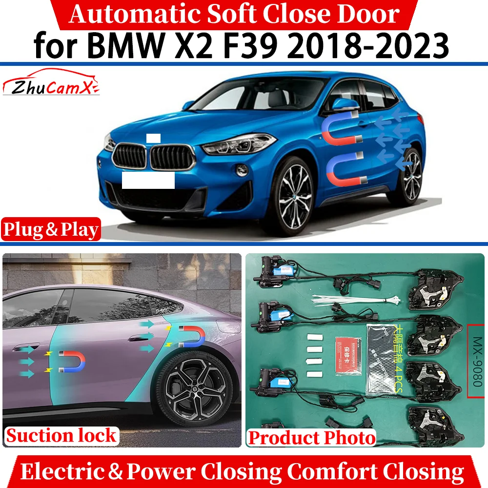 

ZhuCamX for BMW X2 F39 2018-2023 Car Automatic Soft Close Door Electric Power Comfort Closing Suction lock Quiet System