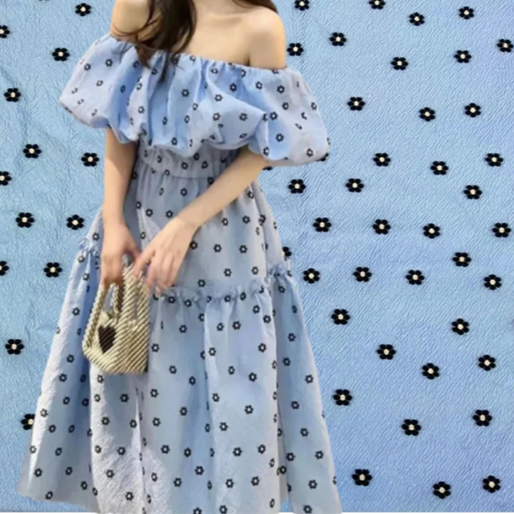 

Жаккардовая ткань из органзы, весна-лето, свежее платье с цветочным принтом, слегка прозрачное платье, модный европейский брендовый дизайн, ткань для шитья на метр