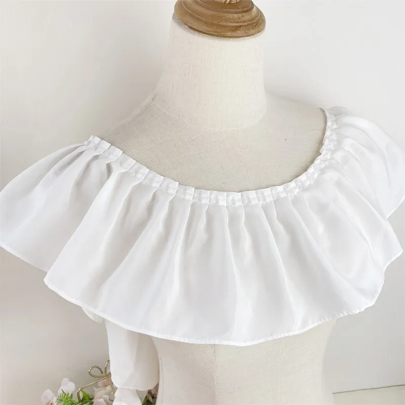 14CM Wide White Black Chiffon 3d Pleated Lace Fabric Embroidery Fringed Ribbon Ruffle Trim DIY Sewing Dresses Curtain Hem Decor