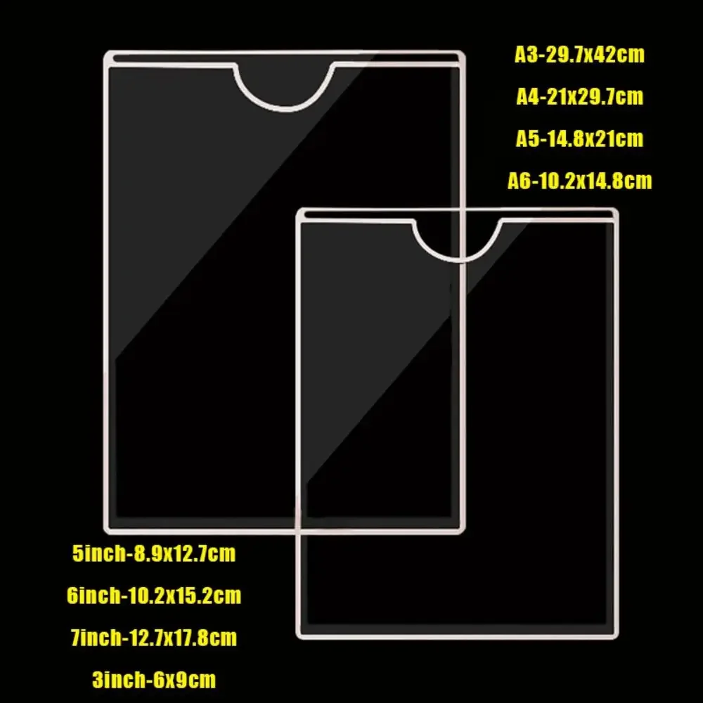New Acrylic Label Holder Self-Adhesive Double Layer Card Holder Multifunctional Clear Photo Frame Card Display