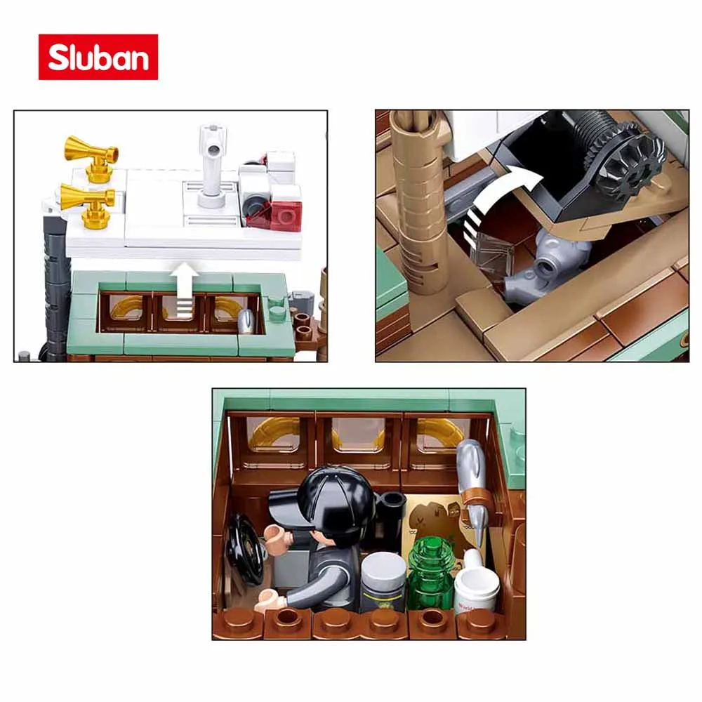 Sluban Building Block Toys Fishing Boat 610PCS Model Bricks B1119 Sailing Ship Educational Toys Compatbile With Leading Brands