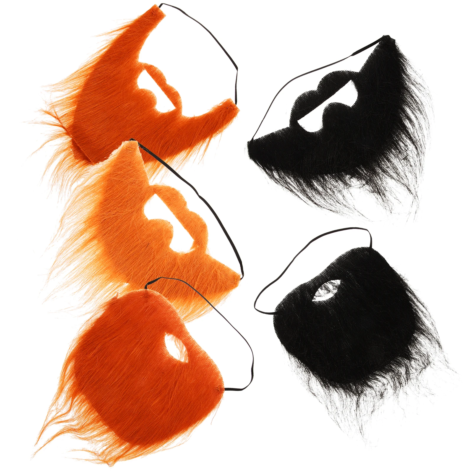 

5pcs Simulated Beards Fiber for Men Soft Halloween Party Cosplay Stage Performance Prop Durability Skin Friendly Facial