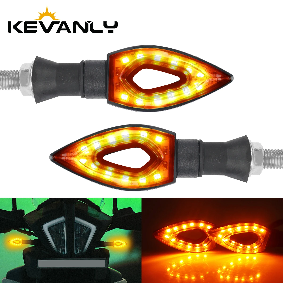 1/2Pairs Motorcycle Heart Shaped Hollow LED Turn Signal Lights Super Bright Amber DRL Driving Lamp Flexible Indicator Blinker