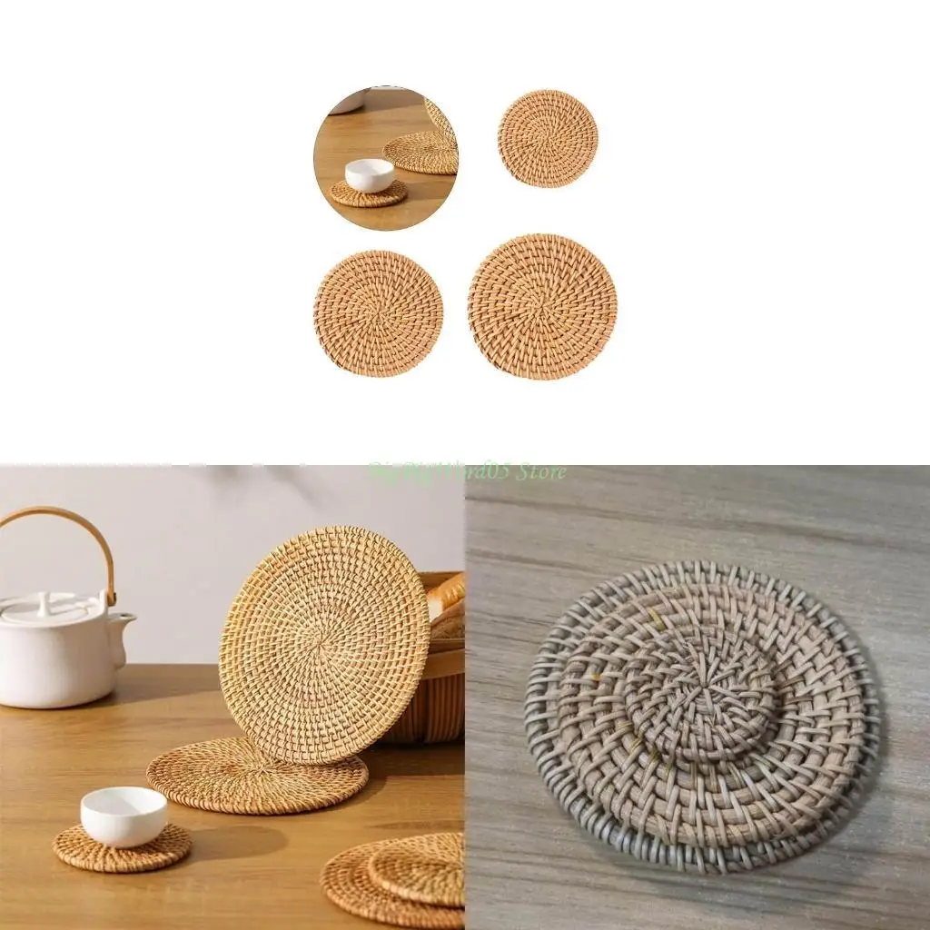 

24TE Small Rattan Cup Mats Unique Produced For Teas Room And Relax Area