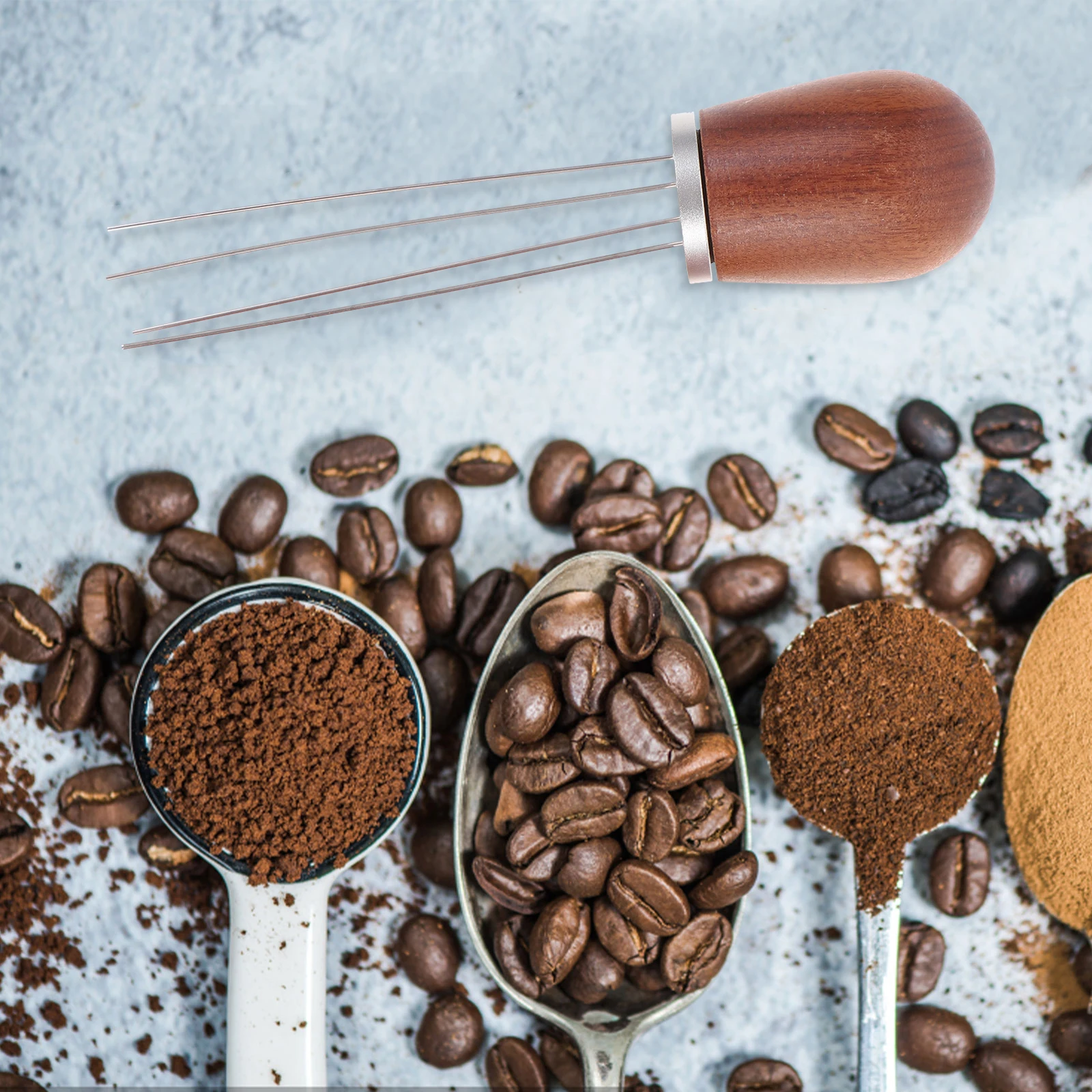 Coffee Powder Radiator Set Espresso Needle Stirrer Milk Distribution Tool Light Brown Stirring