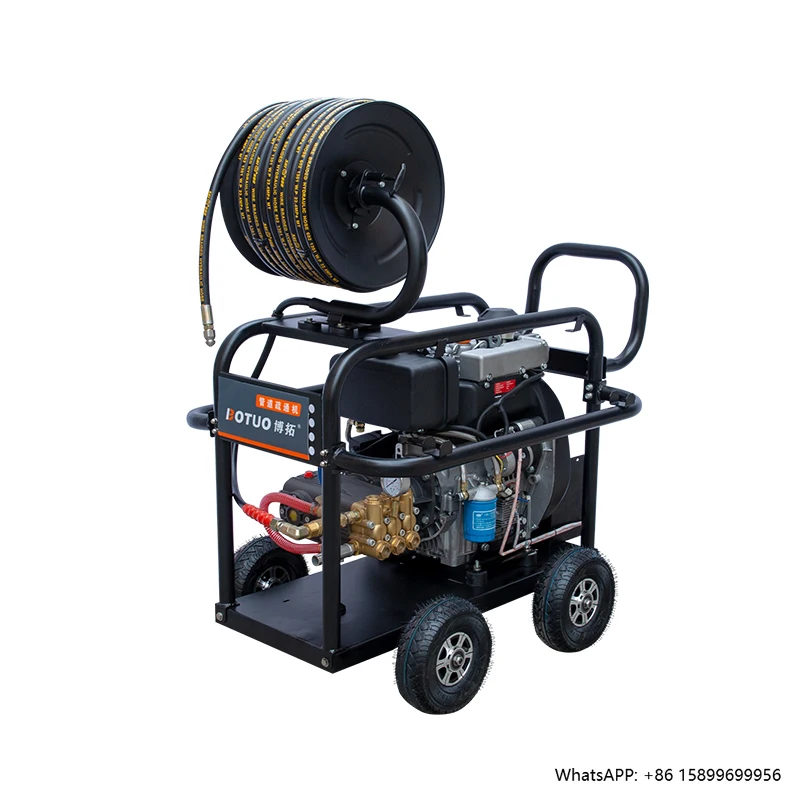 40LPM 200Bar  Engine High Pressure Cleaning Machine Community Pipeline Dredging Sewer Cleaning