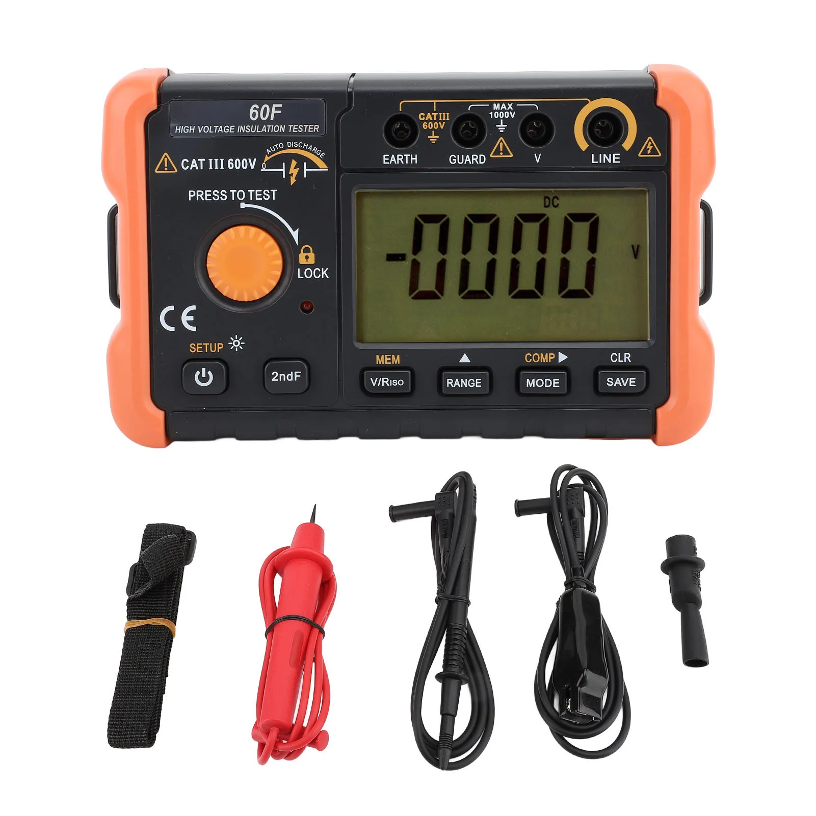 

Insulation Tester Megohmmeter 50V~2500V Resistance Meter 1.3mA with Overload Insulation Resistance Tester Megohmmeter