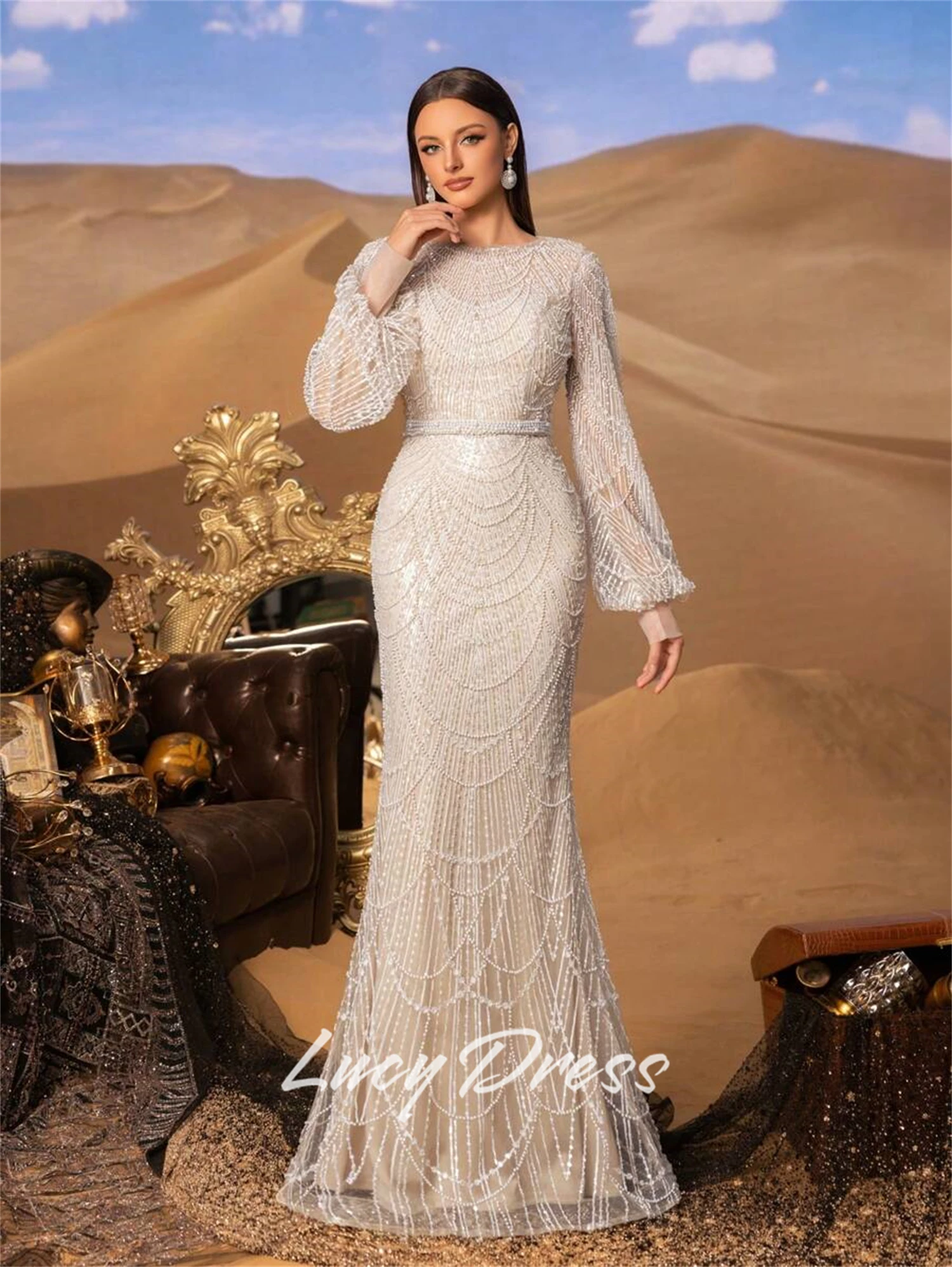 Lucy Abito da ballo personalizzato Abiti da sera da donna per occasioni speciali Abito da festa di lusso 2025 Abito da donna sirena felice Sharon