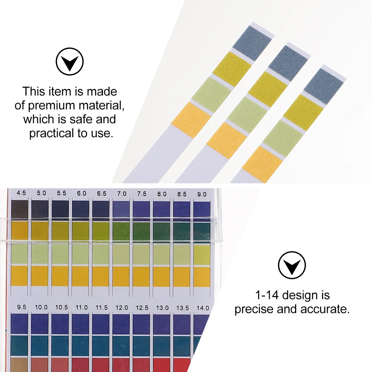 

100pcs Ph Paper Waterproof Plastic Box Easy Storage Color Comparison Strip Chemical Test Tool Testing Tool Instrument Gauge