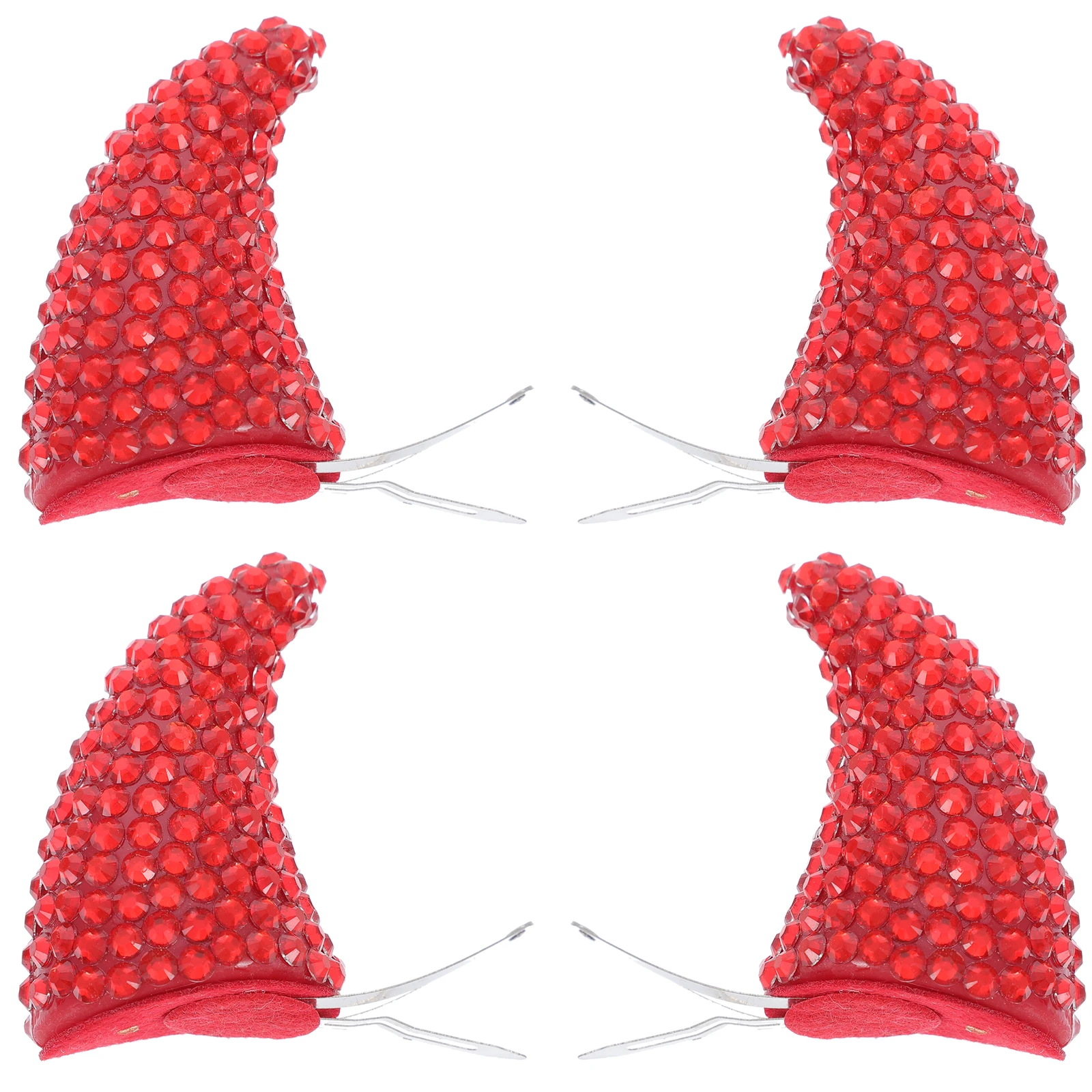 

4 pcs Red Horn Hair Clips for Women Child Halloween Party Costume Accessories Lightweight Festive Hairpins