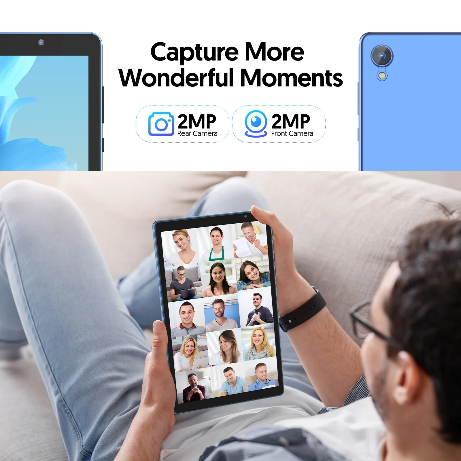 تابلت Android 14، شاشة عالية الدقة مقاس 10 بوصات، معتمدة من GMS، معالج رباعي النواة، ذاكرة وصول عشوائي 4 (2+2) جيجابايت، تخزين داخلي 32 جيجابايت، يدعم WiFi #3
