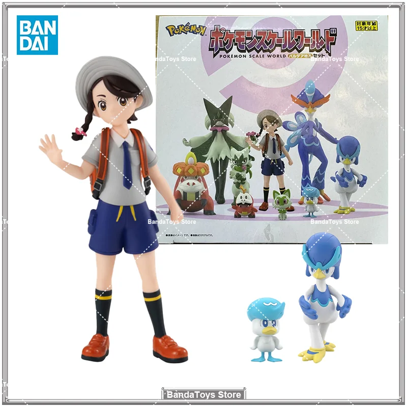 在庫オリジナルバンダイポケモンスケール世界パルデア地域ジュリアナ-fuecoco-ミャウスカラダ-quaquaval-アニメアクションモデルおもちゃ