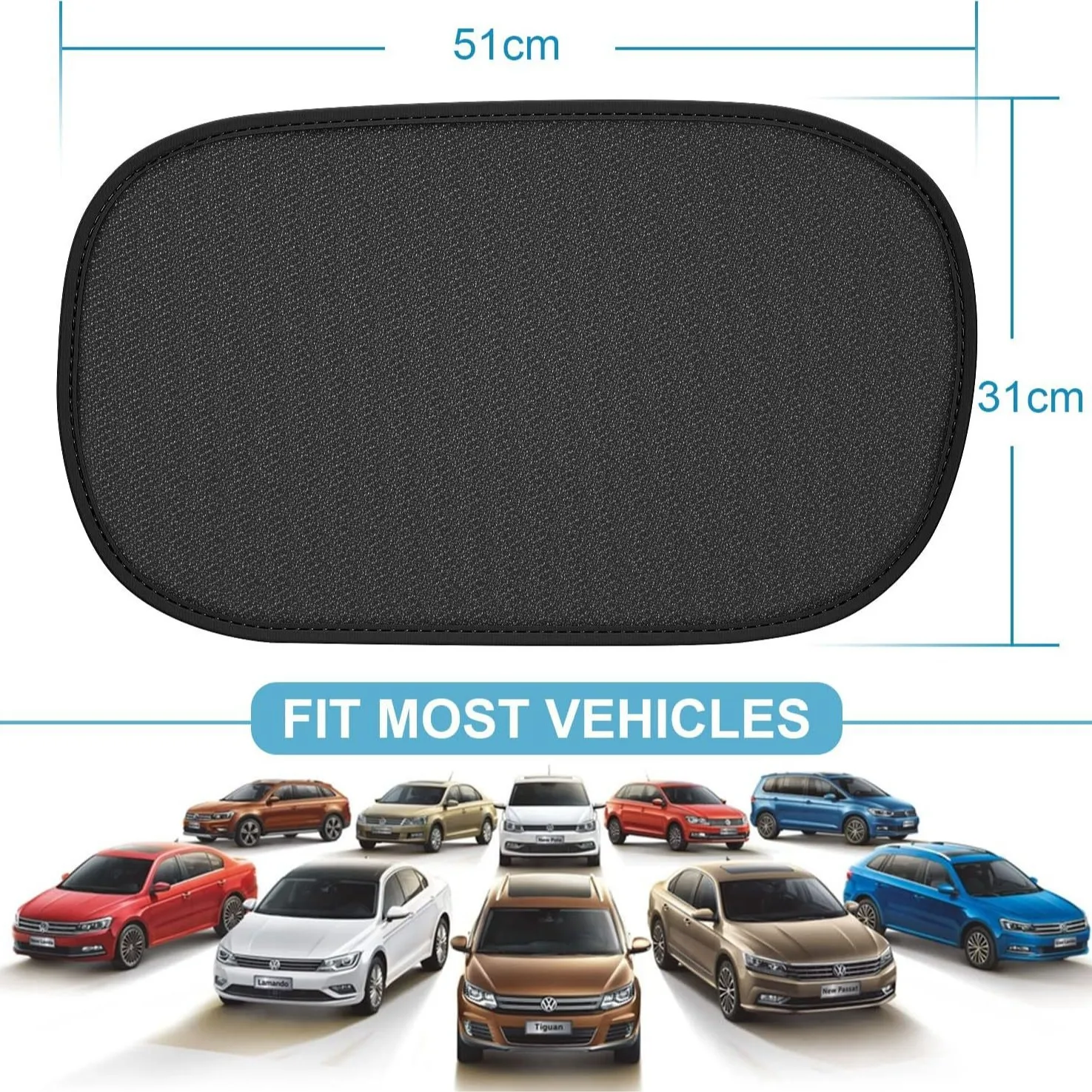 Car Window Sun Shade, UV Block Sunshade for Side Windows, Glue-Free Static Cling Privacy Film for Sedan, Heat Shield for Kids