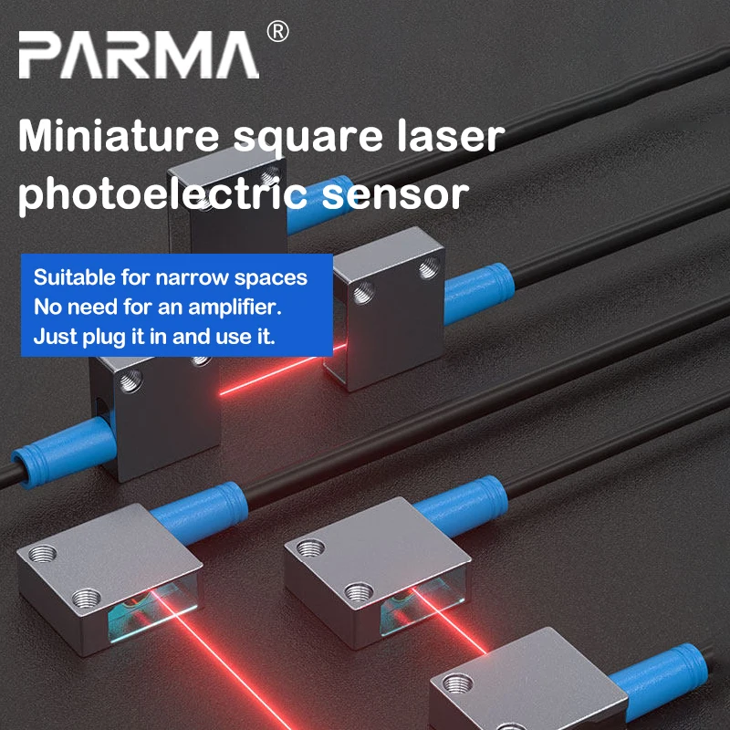Thin laser sensor, small square diffuse reflective infrared photoelectric switch, small light spot right-angle beam-shooting sen