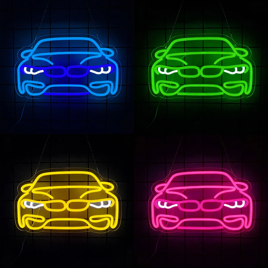 

Неоновая вывеска для декора стен, светодиодная неоновая вывеска в виде гоночного автомобиля для комнаты, спальни, игровой комнаты, подарок на день рождения для мужчин