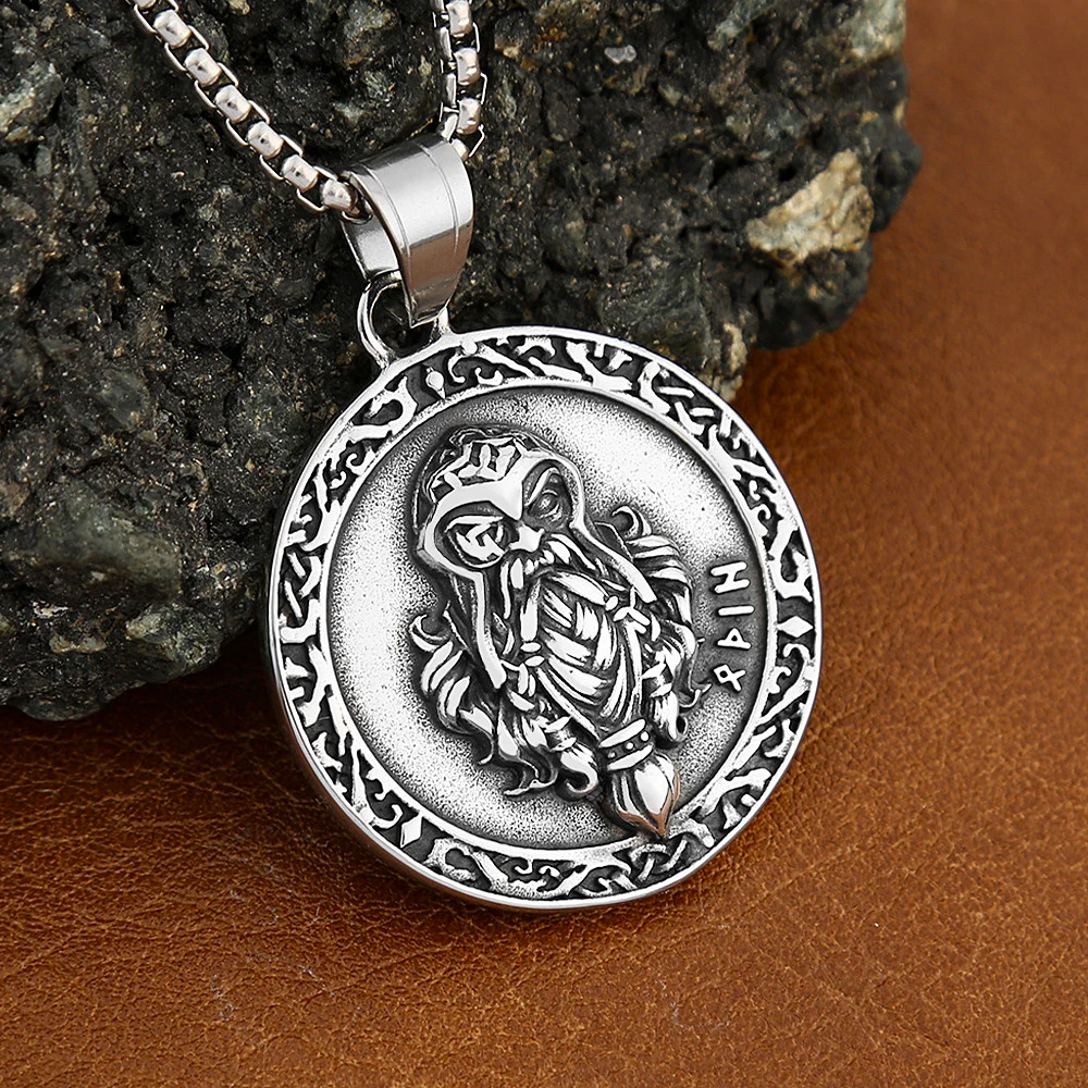 Vintage Nordic Warrior Necklace Stainless Steel Celtic Knot Rune Pendant For Men Viking Amulet Jewelry Gifts Dropshipping