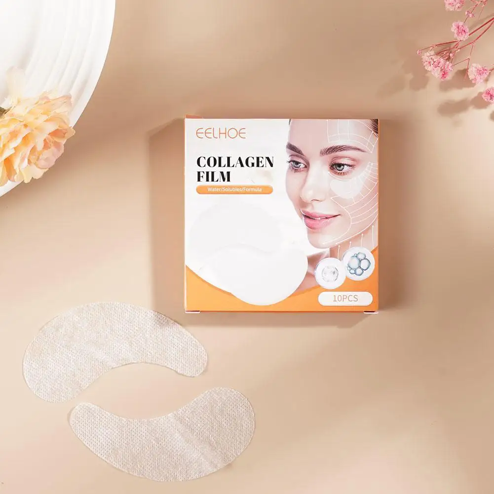 10 Pairs Collagen Soluble Film Eye Zone Mask Vitamin Patches Hyaluronic Acid Moisturizing Face Dark Circles Skin Care (2 Boxs)