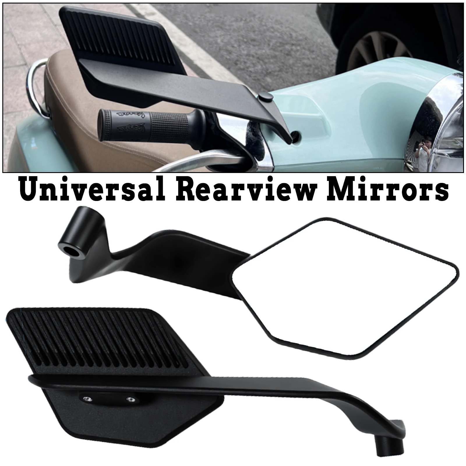 

For Honda Kawasaki Yamaha CFMOTO KTM Motorcycle Rearview Mirrors Angle Adjustable Side Wing Mirrors Rotatable Wind Wing Mirrors