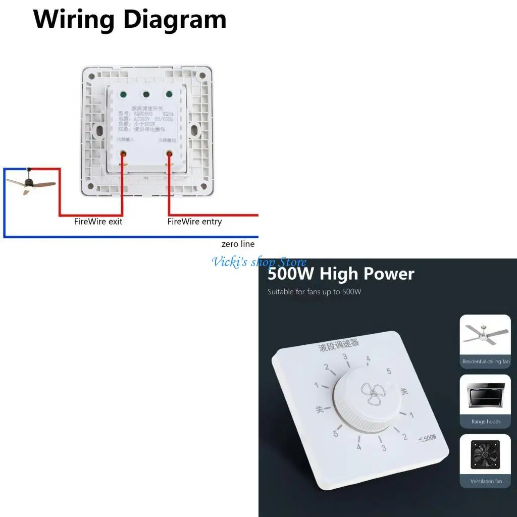 

86 Type Wall Control Button Electronics Mechanical Rotary Switches for Ceiling Fan 5-level Adjust Speed Controller