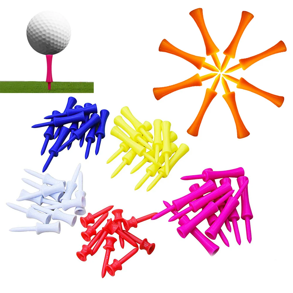 Unbreakable Reusable Plastic Golf Tees Castle Tee Bulk 50 Pcs Colored Step Down Golf Tee Holder for Golfer Practice Training