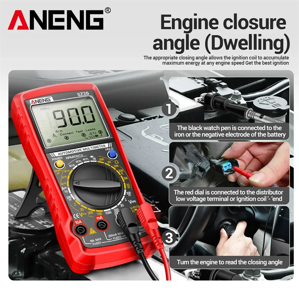 Высокоточный интеллектуальный мультиметр-тестер, 1999 отсчетов ANENG SZ26, ток постоянного тока, амперметр, вольтметр, конденсаторные инструменты