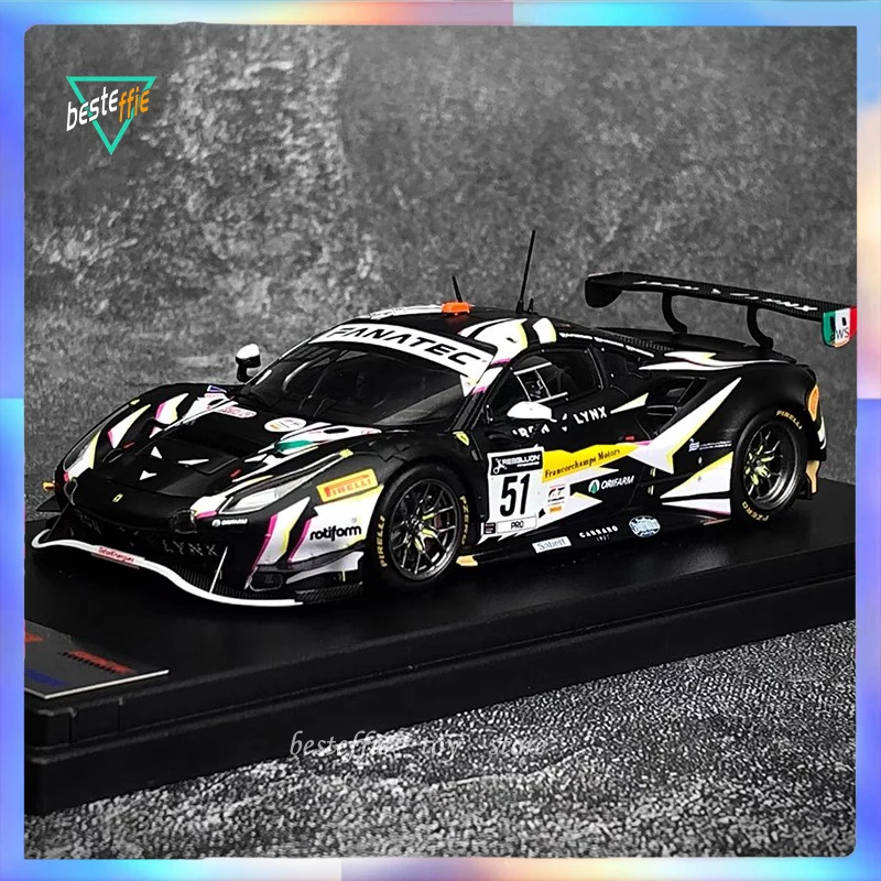 Looksmart 1:43 Ferrari 488 GT3 car model 2021 Spa endurance race cars model resin collection ornament boy birthday toys gift