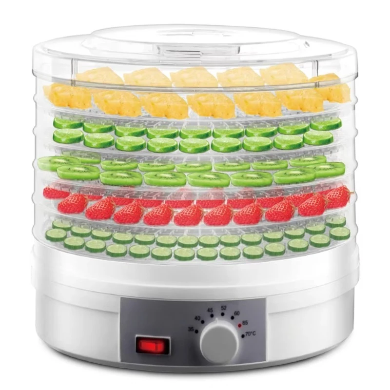 

【Hot】5 Trays Food Dehydrator Adjustable Temperature Home Fruit Vegetable Dryer Meat Pet Snack Maker Healthy Food Compact Design