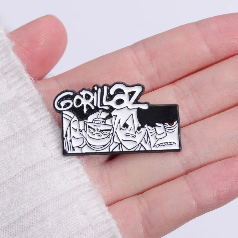 Pins de esmalte creativos retro de cantante de banda callejera, insignia conmemorativa de música de dibujos animados, broche de metal, accesorios para ropa y bolsos