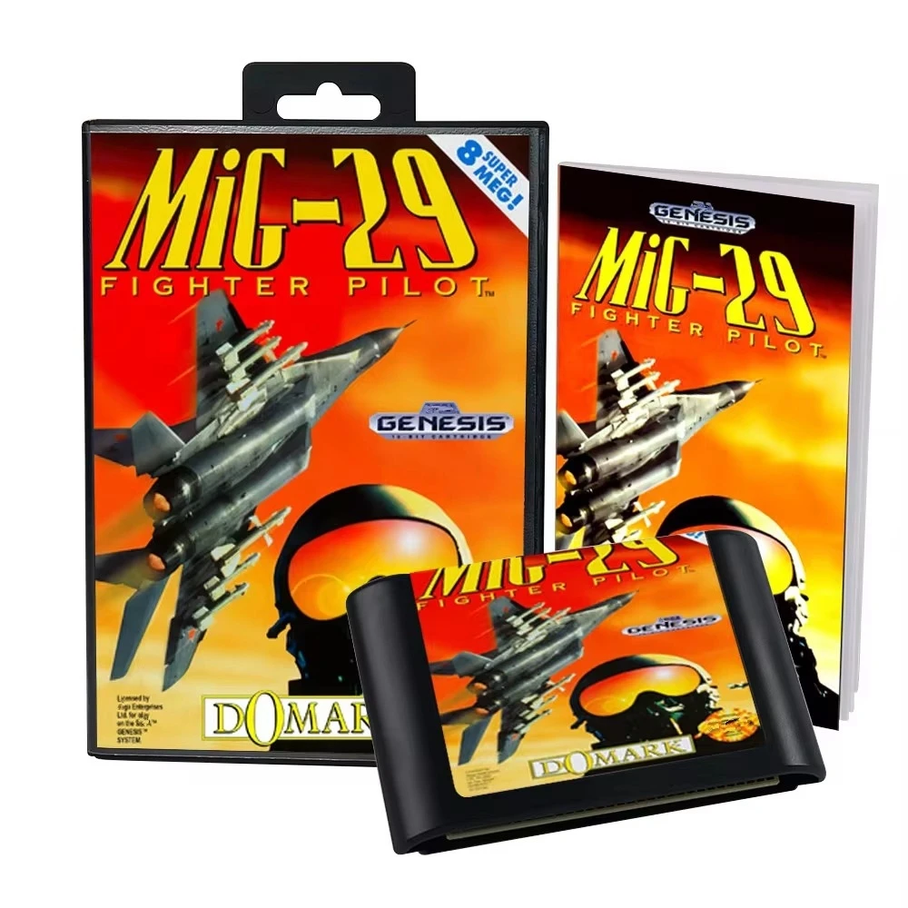 

MiG-29 Fighter Pilot with Box and Manual for 16 Bit Sega MD Game Cartridge Megadrive Genesis System