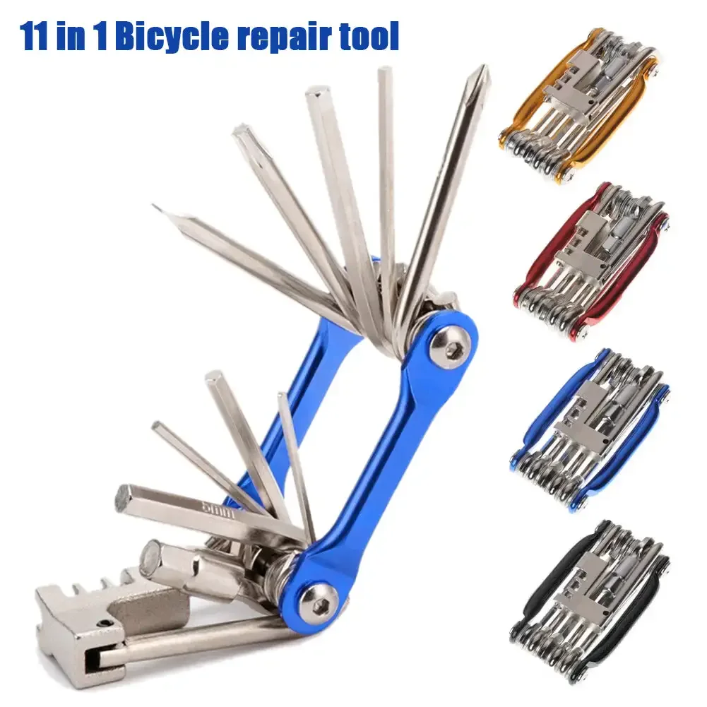 Kit d'outils de réparation de vélo, 11 en 1, VTT, Tournevis étanche, Rayon JOHex, Ensemble de réparation de vélo multifonction, Outils de cyclisme