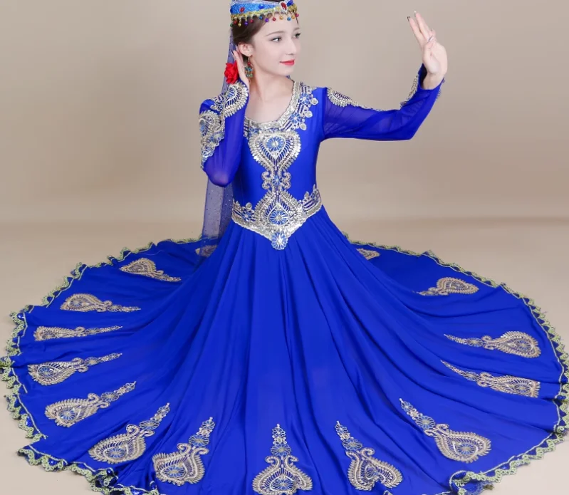 

Уйгурское женское этническое характеристическое танцевальное платье, элитное танцевальное платье Синьцзяна