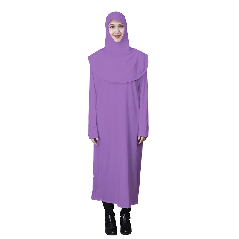 

Ramdan Eid Women Muslim Prayer Hooded Abaya One Piece Dress with Attached Hijab Headcover Scarf Dubai Saudi Islamic Worship