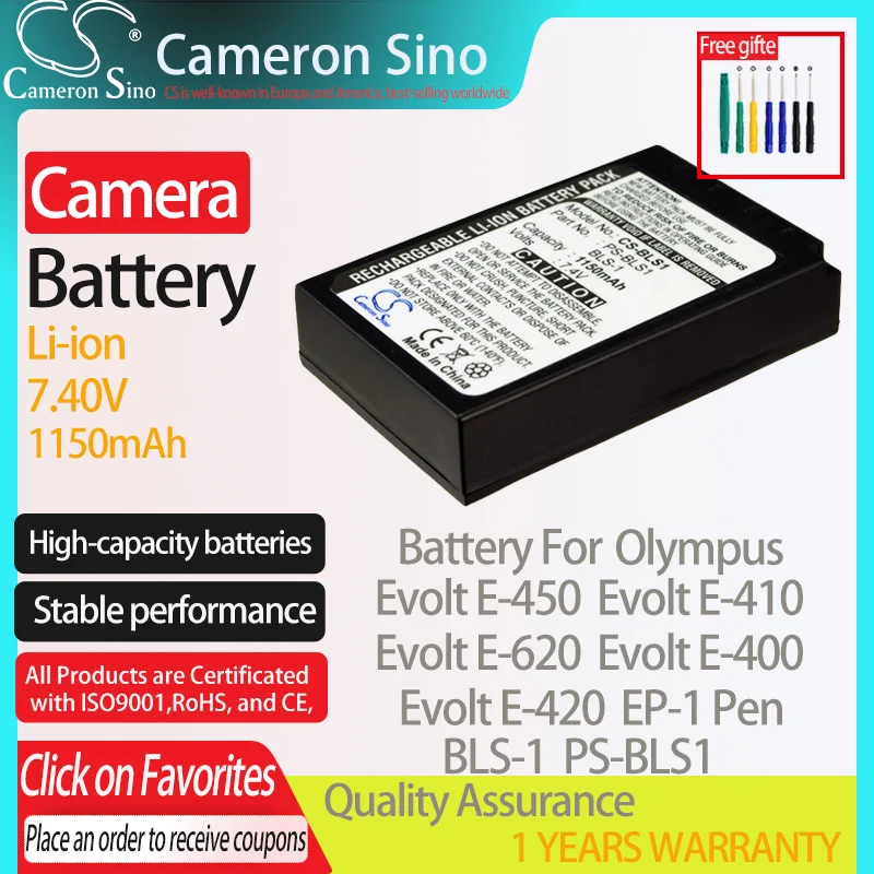 CameronSino Battery for Olympus Tough TG-1 Tough TG-1 iHS TG-Tracker SH-50 his fits Olympus Li-90B Digital camera Batteries