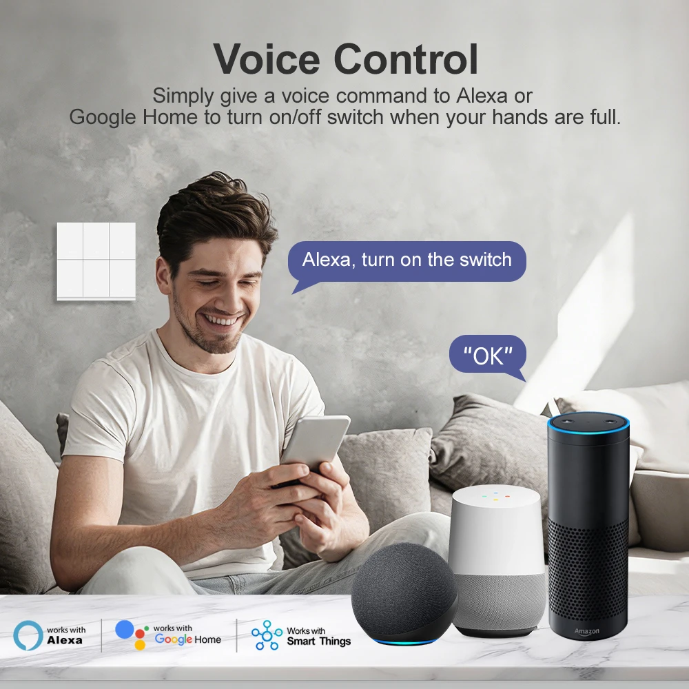 สวิตช์ไฟอัจฉริยะ MANHOT 6/8 ช่ - Smart Light Switch Wifi บทวิจารณ์และราคา