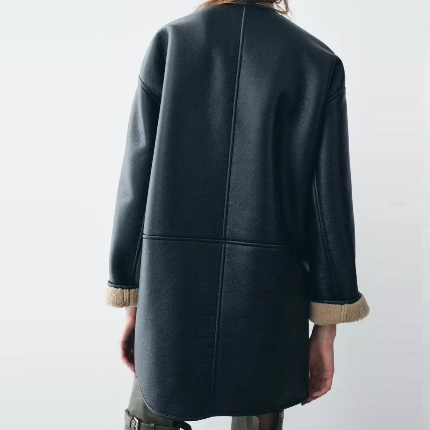 

Z Женская модная двусторонняя круглая ветровка Ne Long Sve Jaet, универсальная Sli, средней длины, на молнии