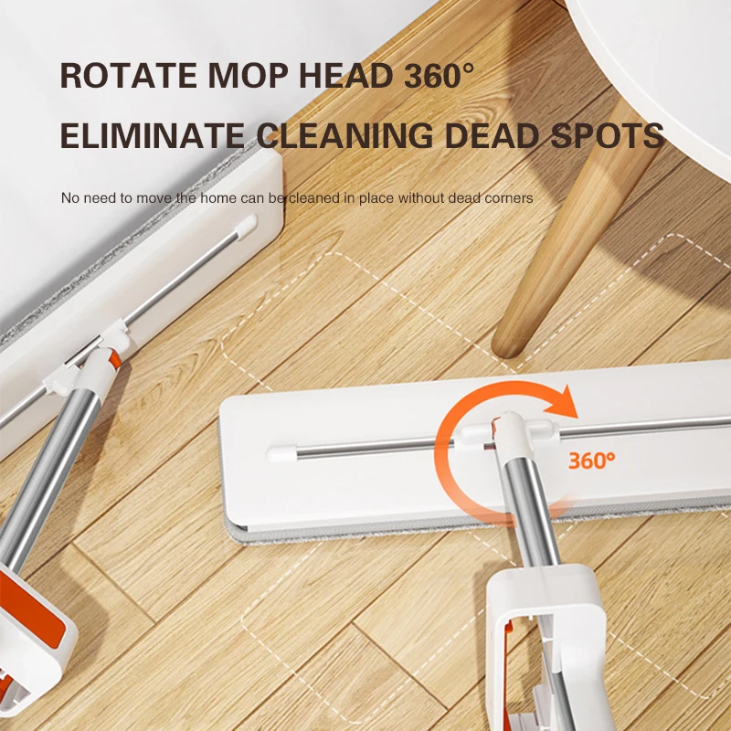 Lazy Hand-Free Flat Mop Household Living Room Floor 360-Degree Rotating Mop Bedroom Seam Bed Under No Dead Angle Cleaner