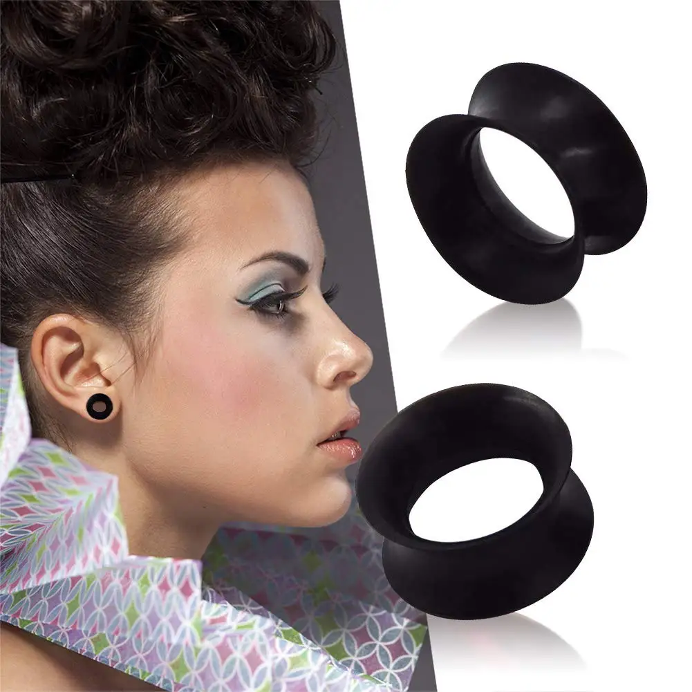 22pcs 8G-3/4 Ultra Thin Silicone Double Flared Flexible Tunnel Ear Stretching Plug Gauge Kit - 11 Pairs